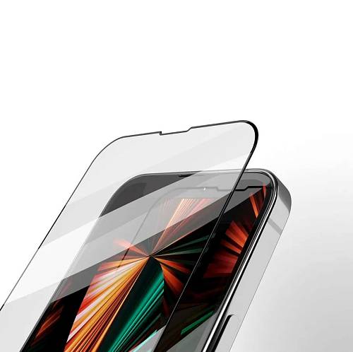 Защитное стекло для смартфона 2.5D vlp для iPhone 13 ProMax (6.7), олеофобное, с черной рамкой (GSP)