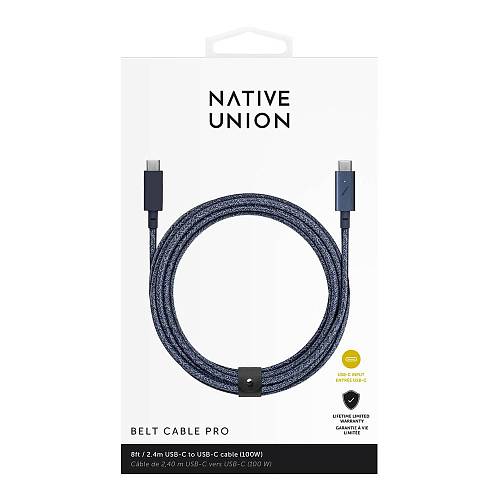 Кабель Native Union BELT USB-C/USB-C, 100W, 2,4м, индиго