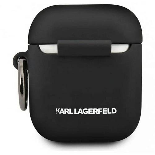 Чехол для наушников Lagerfeld для Airpods 1/2 Silicone case with ring Choupette Black