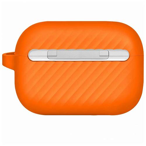 Чехол для наушников Uniq Airpods Pro 2 Vencer Silicone case + carabin and earstrap, оранжевый
