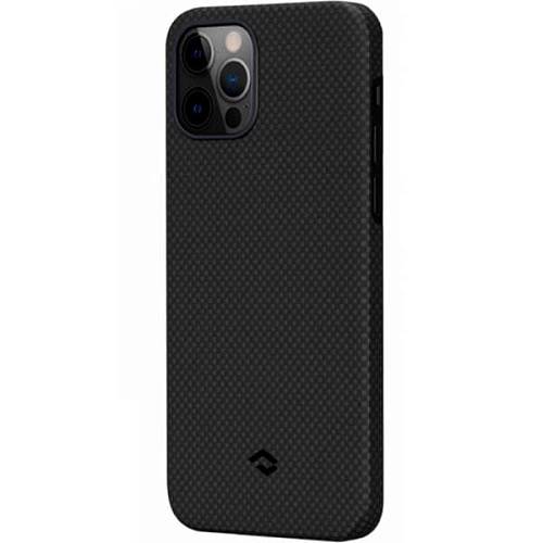 Чехол для смартфона Pitaka для iPhone 12 Pro Max, черно-серый (мелкое плетение)