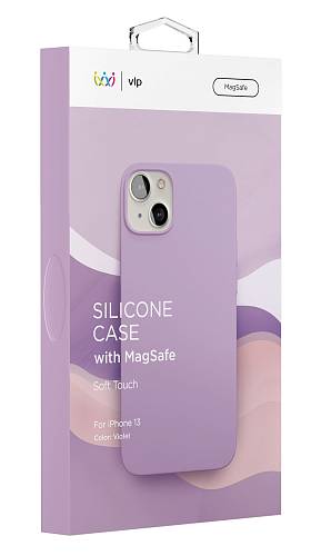Чехол для смартфона vlp Silicone case with MagSafe для iPhone 13, фиолетовый