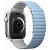 Фото — Ремешок для смарт-часов Uniq Apple Watch 41/40/38 mm Revix reversible Magnetic, белый/голубой