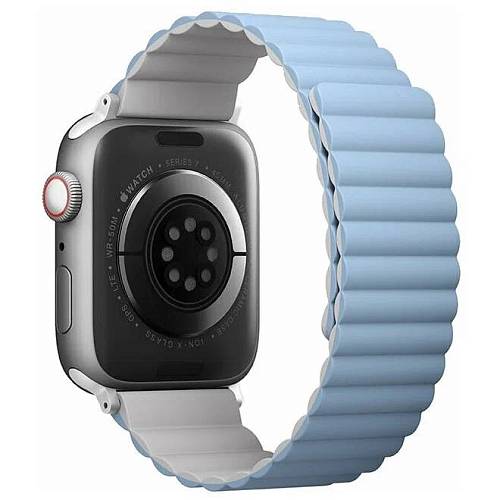 Ремешок для смарт-часов Uniq Apple Watch 41/40/38 mm Revix reversible Magnetic, белый/голубой