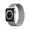 Фото — Apple Watch Series 6 GPS + Cellular, 44 мм, сталь серебристого цвета, стальной ремешок серебристый