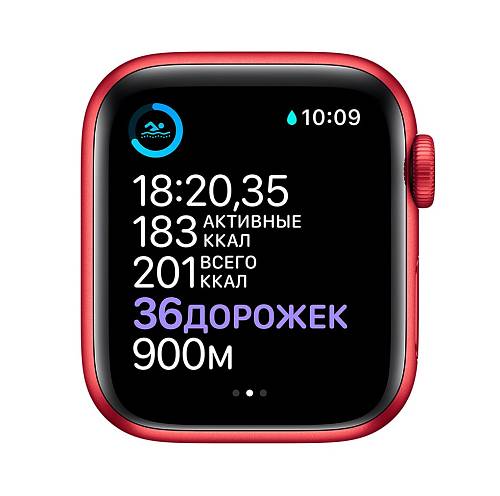 Apple Watch Series 6, 40 мм, алюминий цвета (PRODUCT)RED, спортивный ремешок красного цвета