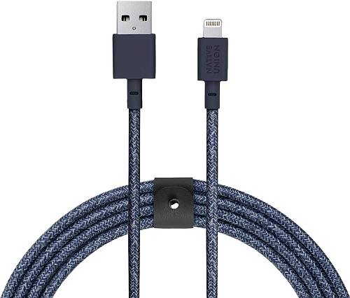 Кабель Native Union Belt Cable USB на Lightning, 3 м, индиго