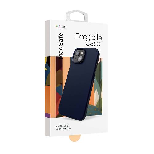 Чехол для смартфона "vlp" Ecopelle Case с MagSafe для iPhone 15, синий
