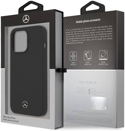 Чехол для смартфона Mercedes Liquid silicone для iPhone 13 Pro, черный