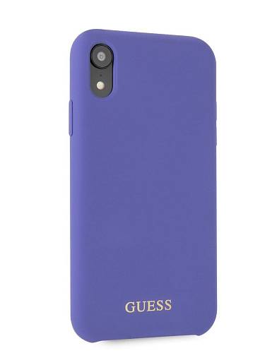 Чехол для смартфона Guess для iPhone XR Silicone collection Gold logo Hard Purple