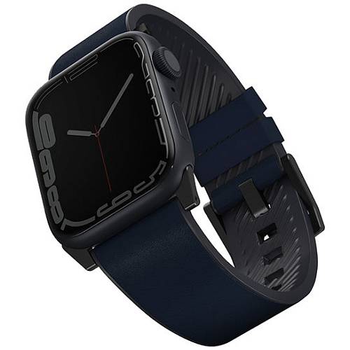 Ремешок для смарт-часов Uniq для Apple Watch 49/45/44/42 mm Straden Waterproof Leather/Silicone, синий